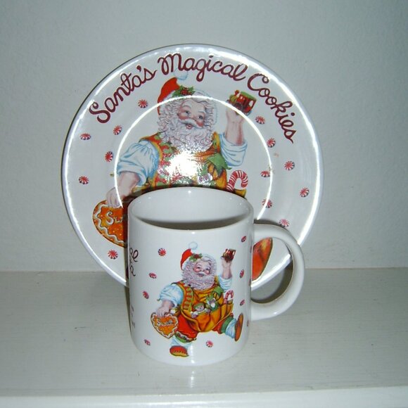 Santa’s Magical Cookies Coffee Mug & Plate Set Stoneware Sakura - Picture 2 of 4